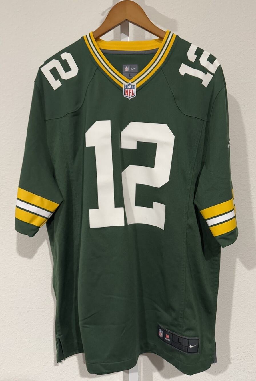 Men's NFL Football Jersey. Green Bay Packers. Sz. L #12 Aaron Rodgers